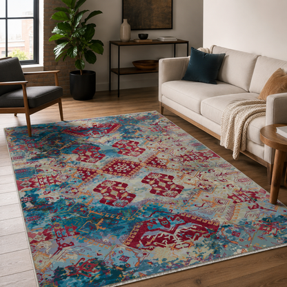 RW7032 washable chenille rug texture and pattern detail
