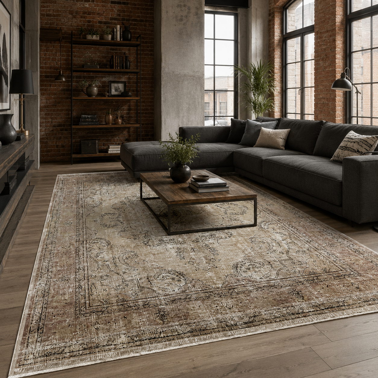 RW7033 washable chenille rug texture and pattern detail