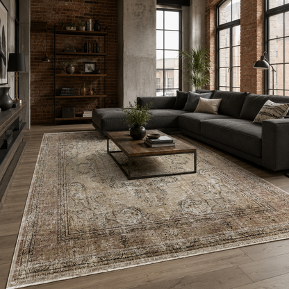 RW7033 washable chenille rug texture and pattern detail