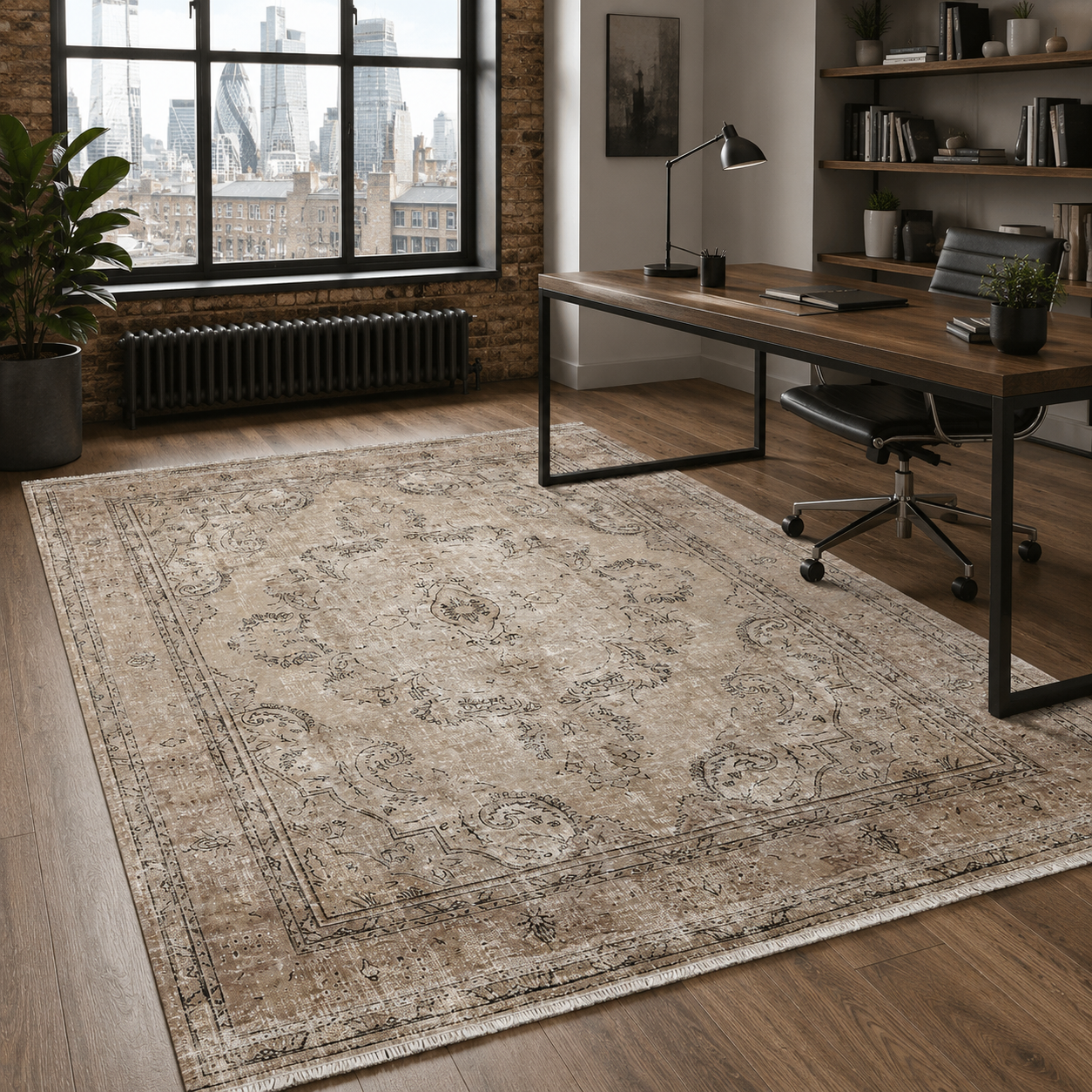 RW7033 washable chenille rug texture and pattern detail