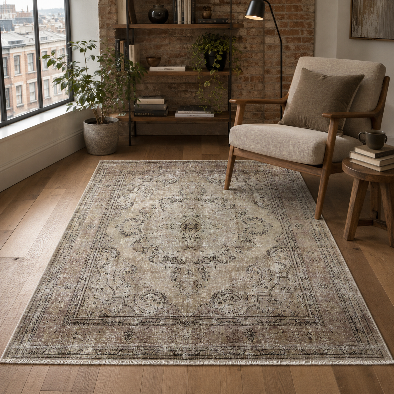 RW7033 washable chenille rug texture and pattern detail