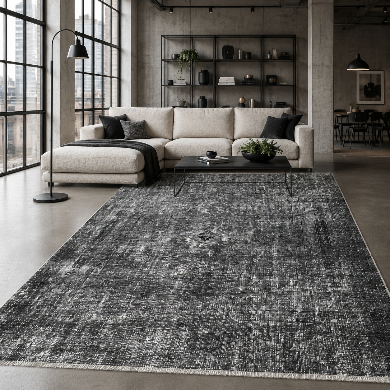 RW7034 washable chenille area rug