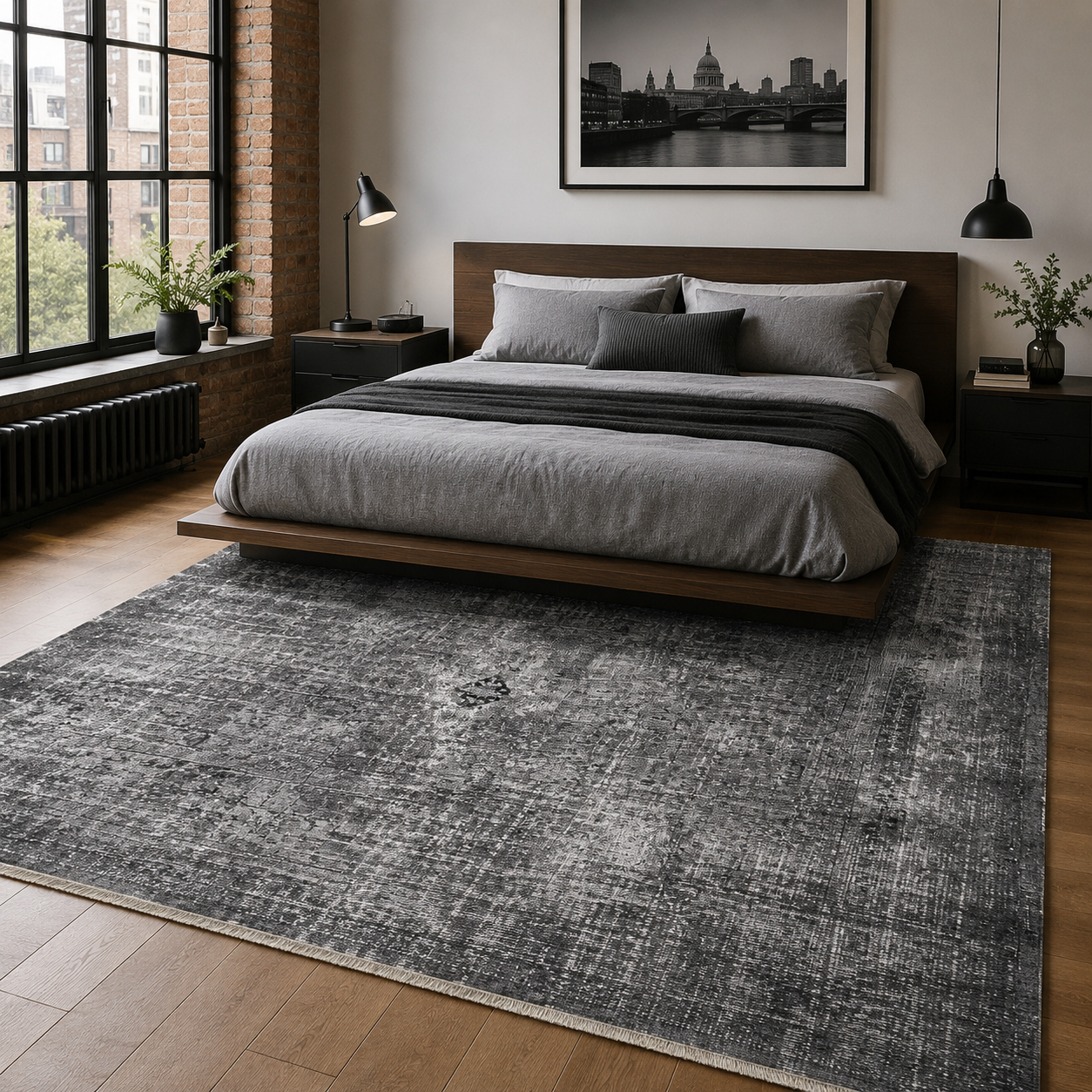 RW7034 washable chenille rug texture and pattern detail