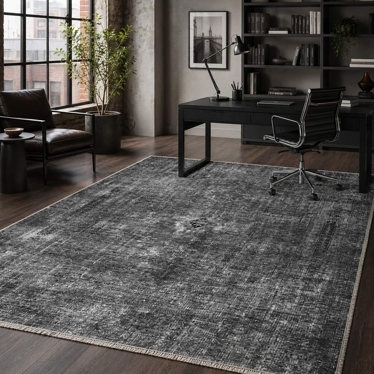 RW7034 washable chenille rug texture and pattern detail