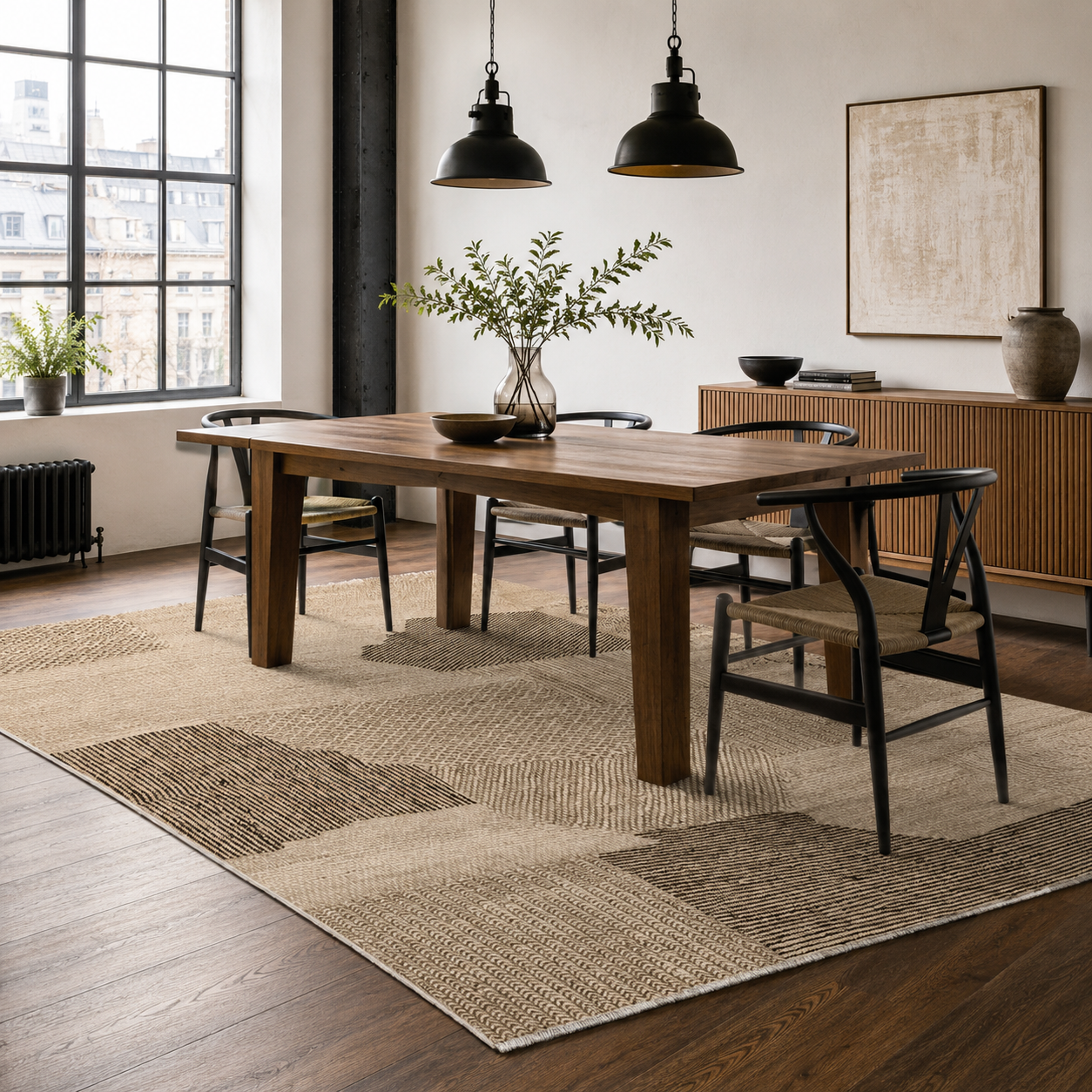 RW7035 washable chenille rug texture and pattern detail