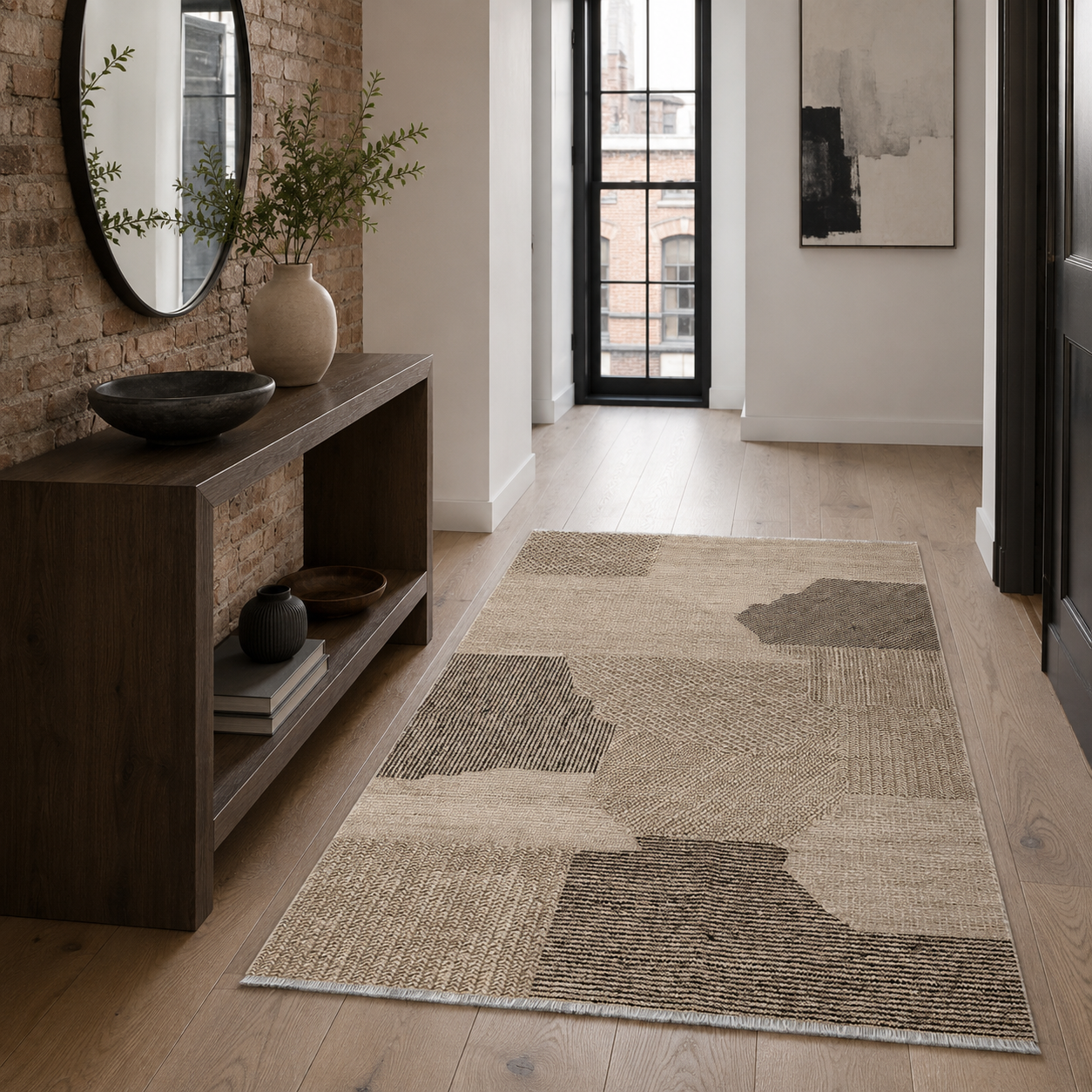 RW7035 washable chenille rug texture and pattern detail