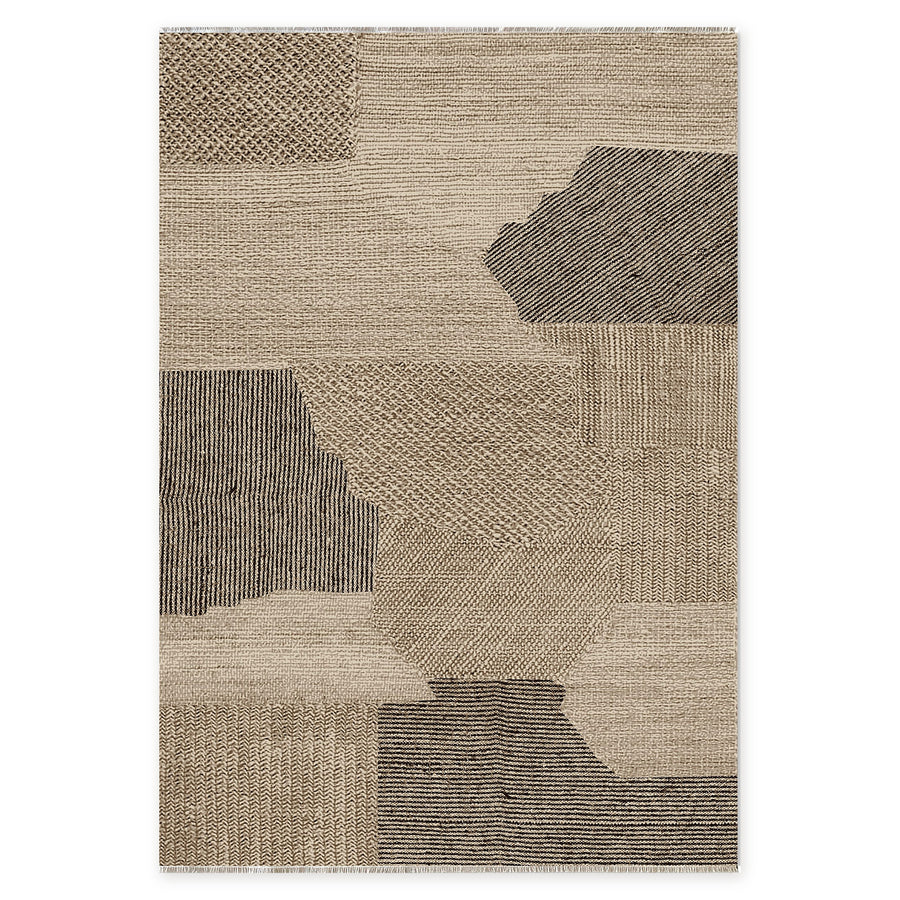 Moonlit Stripes Dark Brown Modern Washable Rug