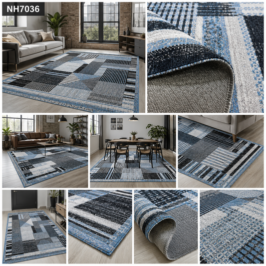 RW7036 washable chenille area rug viewed from above