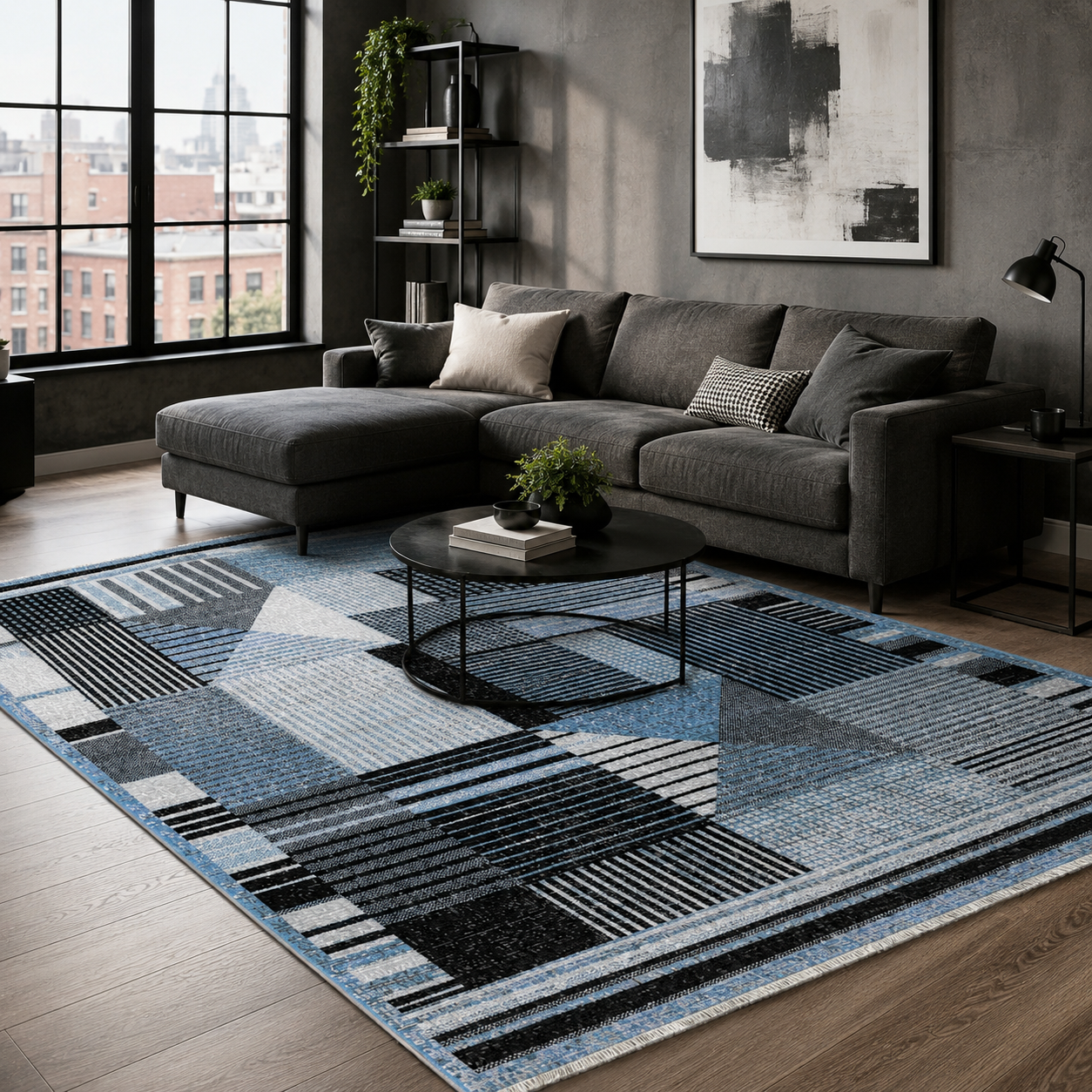 RW7036 washable chenille rug texture and pattern detail