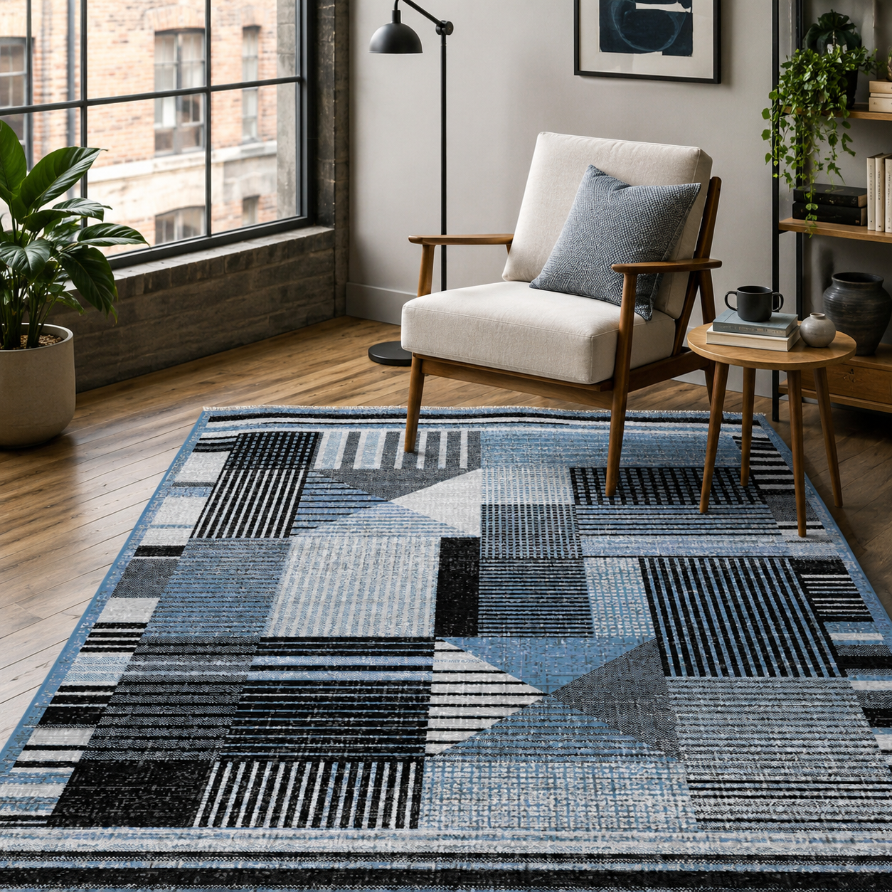 RW7036 washable chenille rug texture and pattern detail