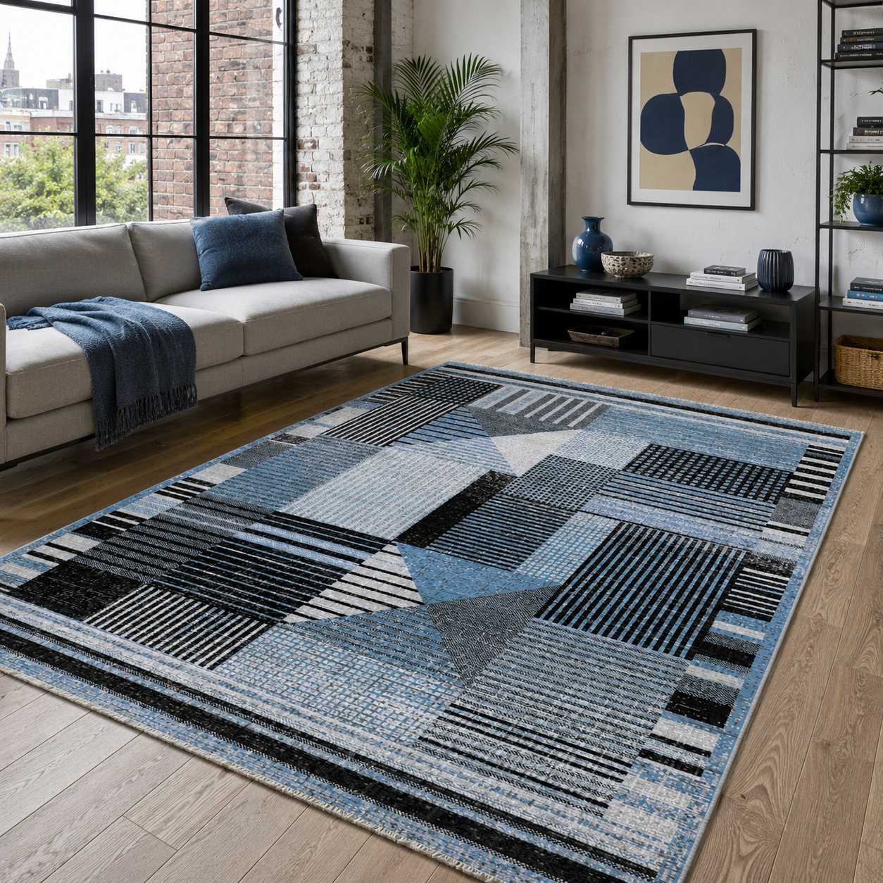 RW7036 washable chenille rug texture and pattern detail