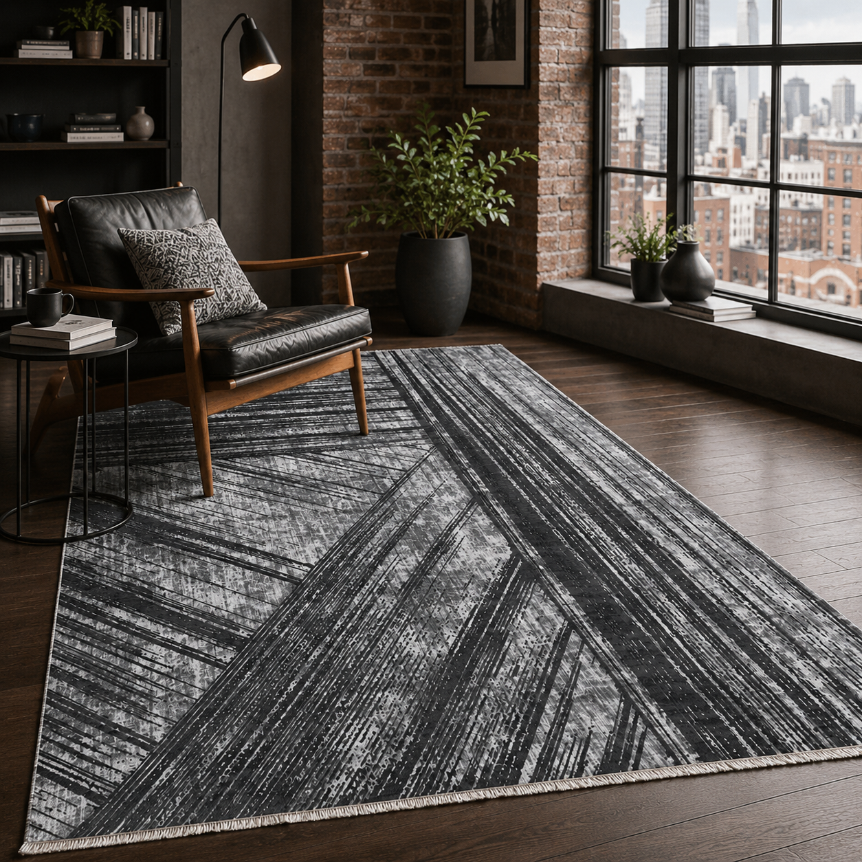 RW7037 washable chenille rug texture and pattern detail