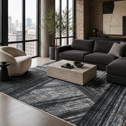 RW7037 washable chenille rug texture and pattern detail