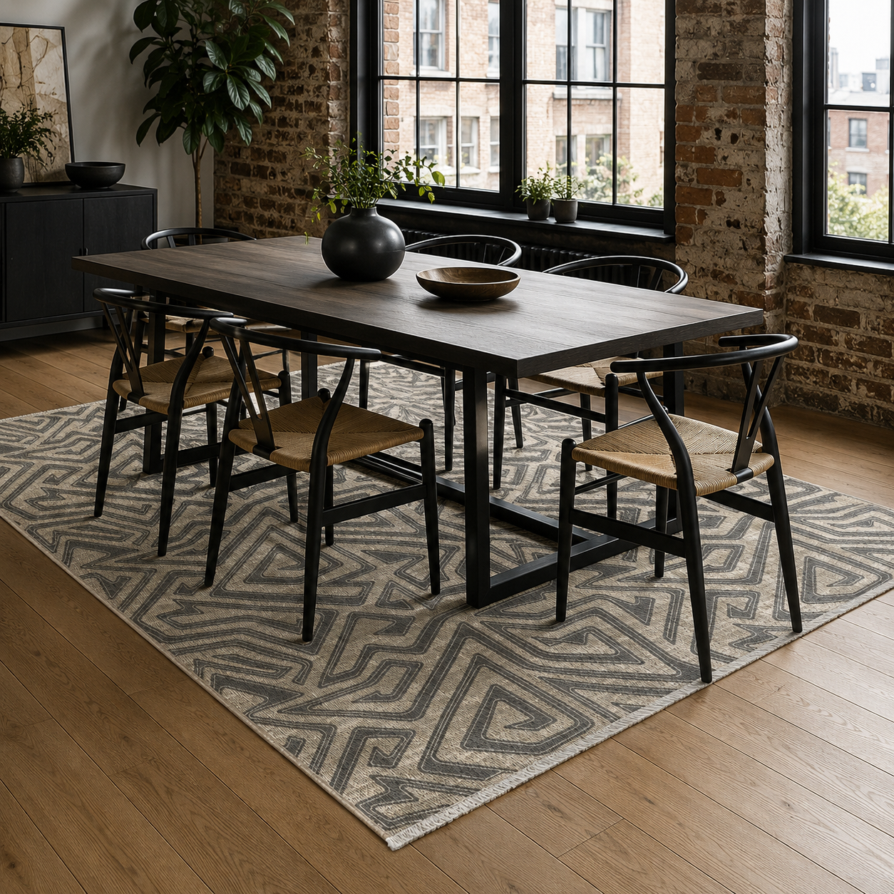RW7038 washable chenille rug texture and pattern detail