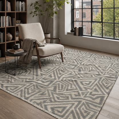 RW7038 washable chenille rug texture and pattern detail