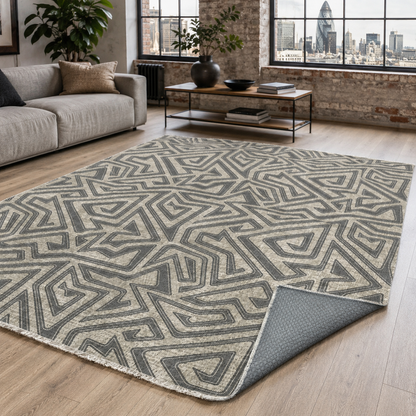 RW7038 washable chenille rug texture and pattern detail