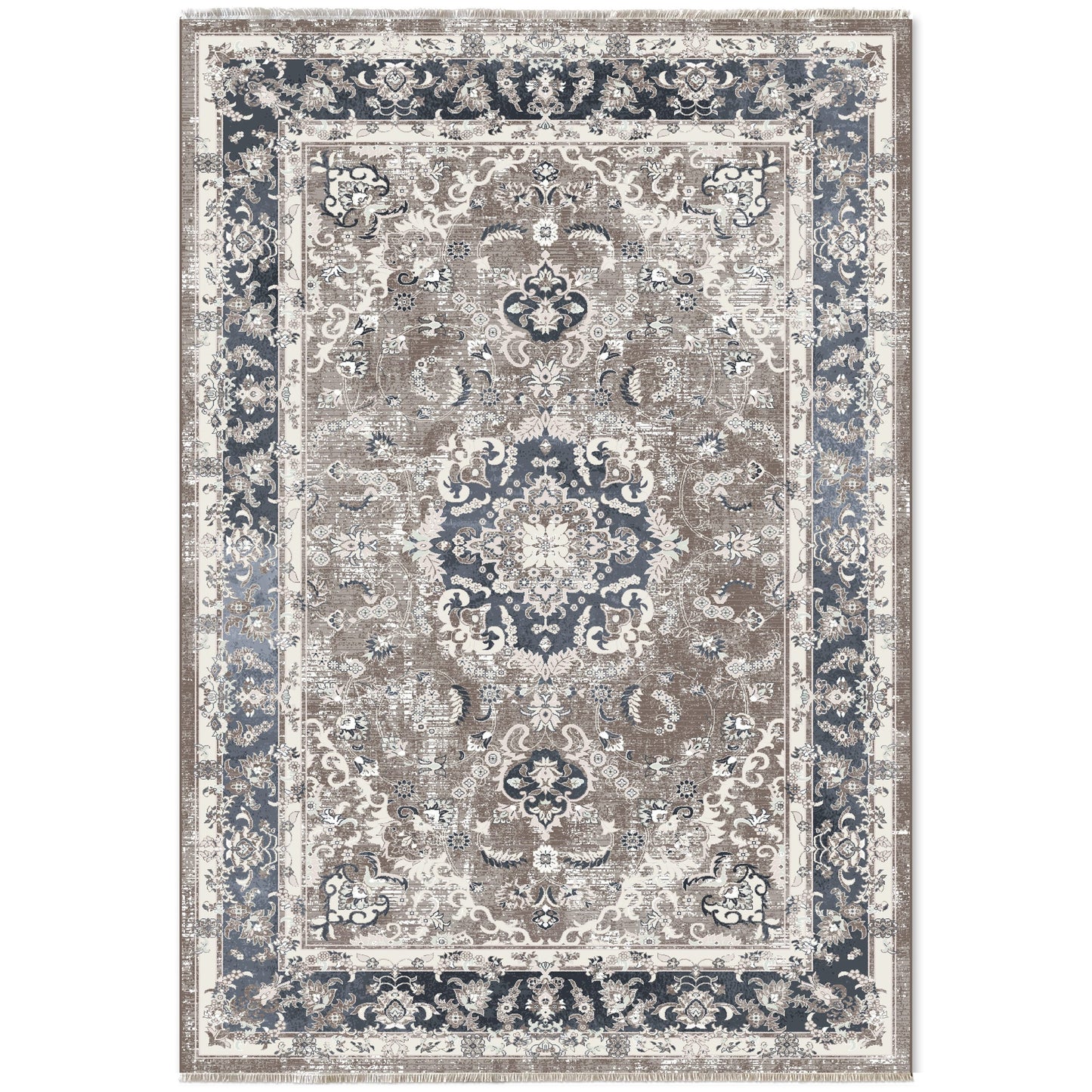 RW7039 washable chenille area rug viewed from above