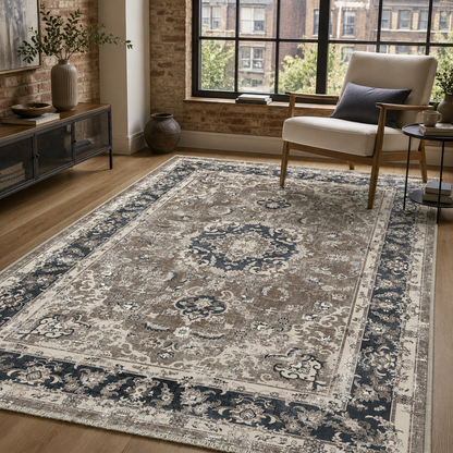 RW7039 washable chenille rug texture and pattern detail