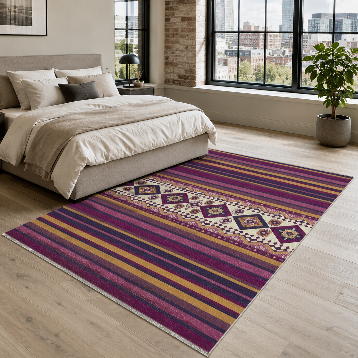 RW7040 washable chenille rug texture and pattern detail