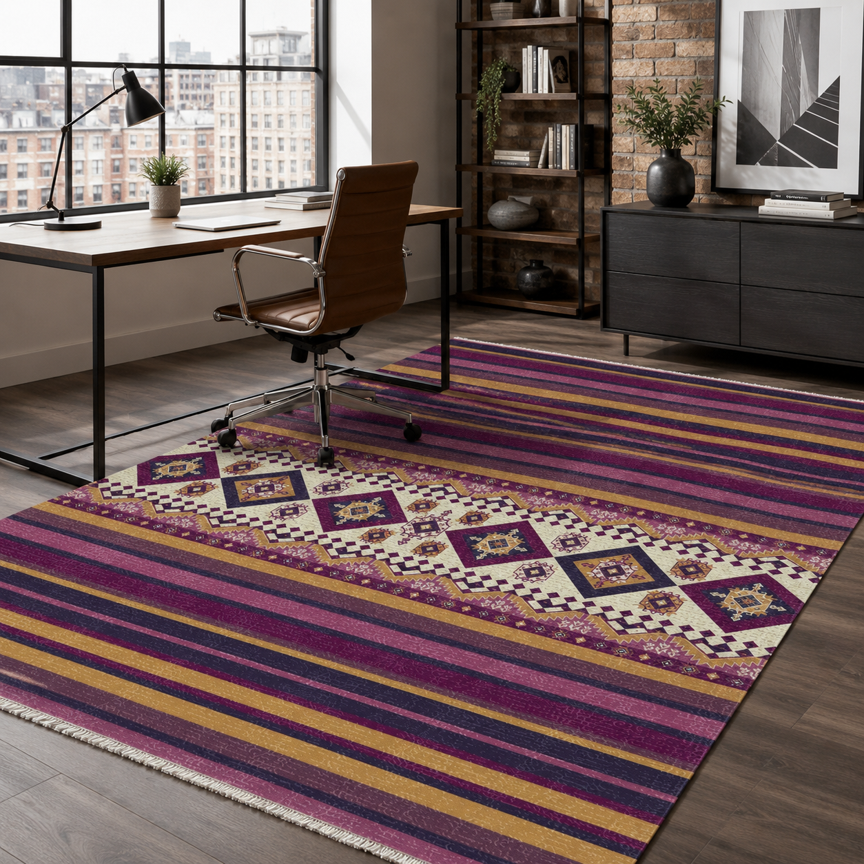 RW7040 washable chenille rug texture and pattern detail