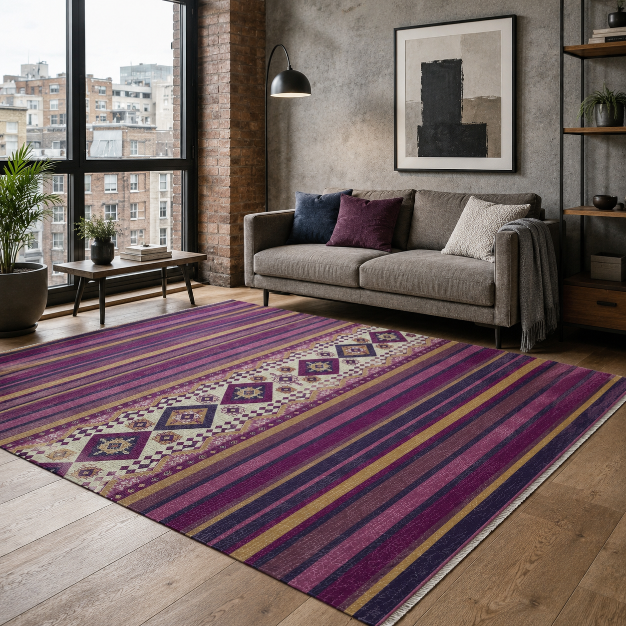 RW7040 washable chenille rug texture and pattern detail