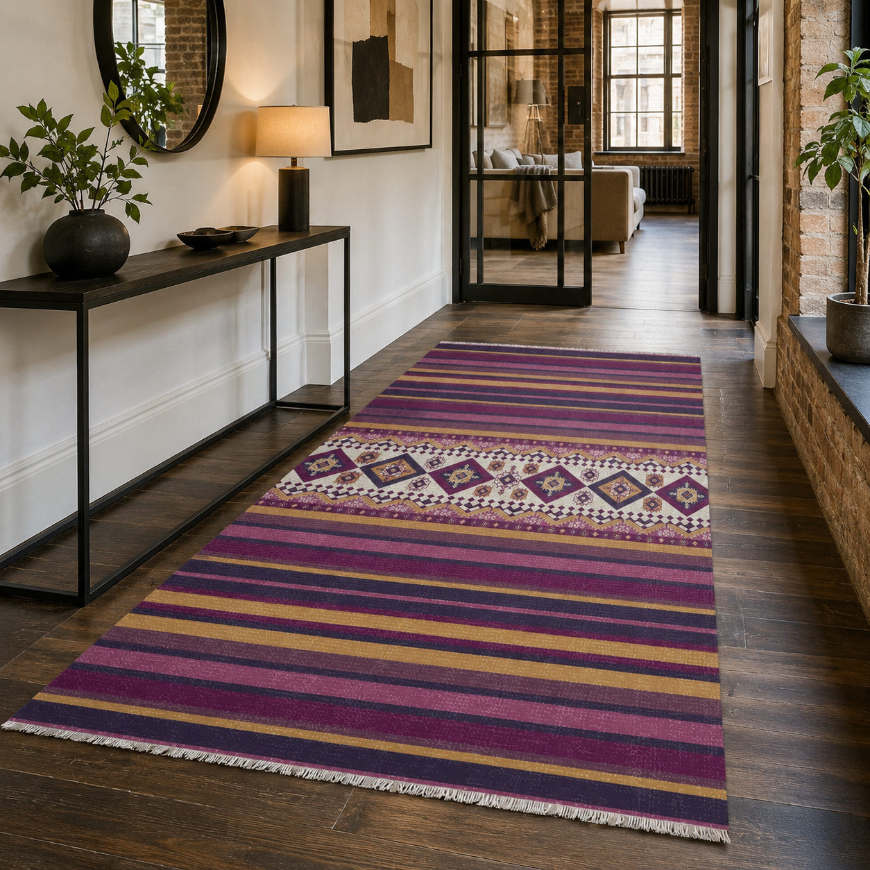 RW7040 washable chenille rug texture and pattern detail