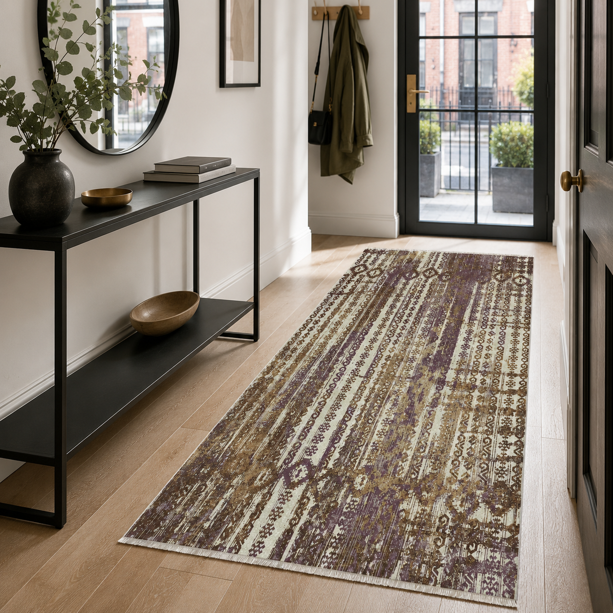 RW7041 washable chenille rug texture and pattern detail
