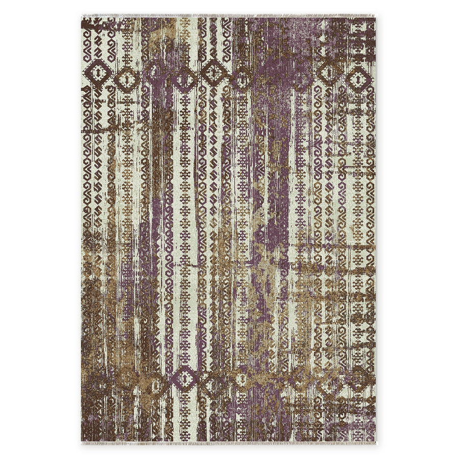 Grand Border Deep Purple Heritage Washable Rug