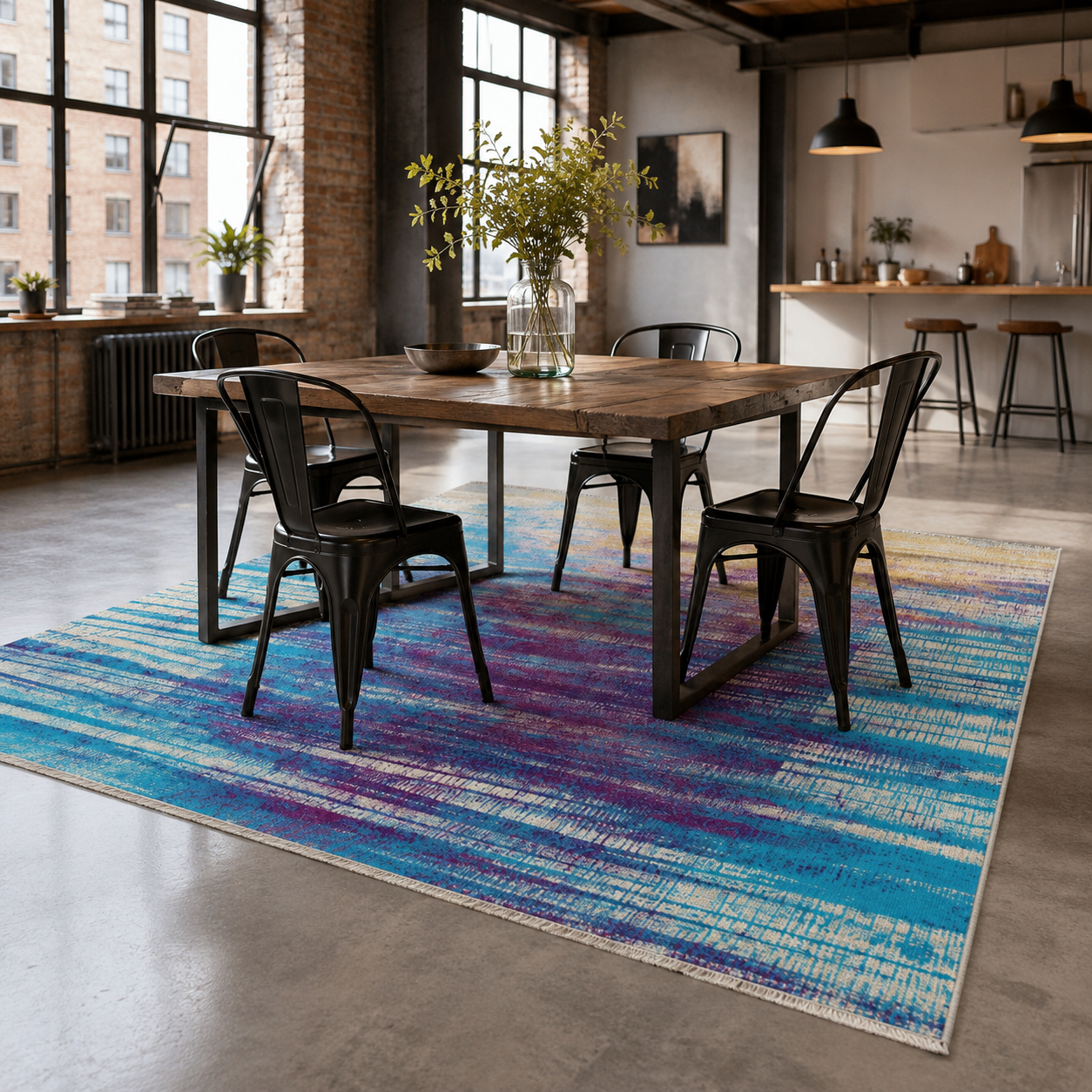 RW7042 washable chenille rug texture and pattern detail