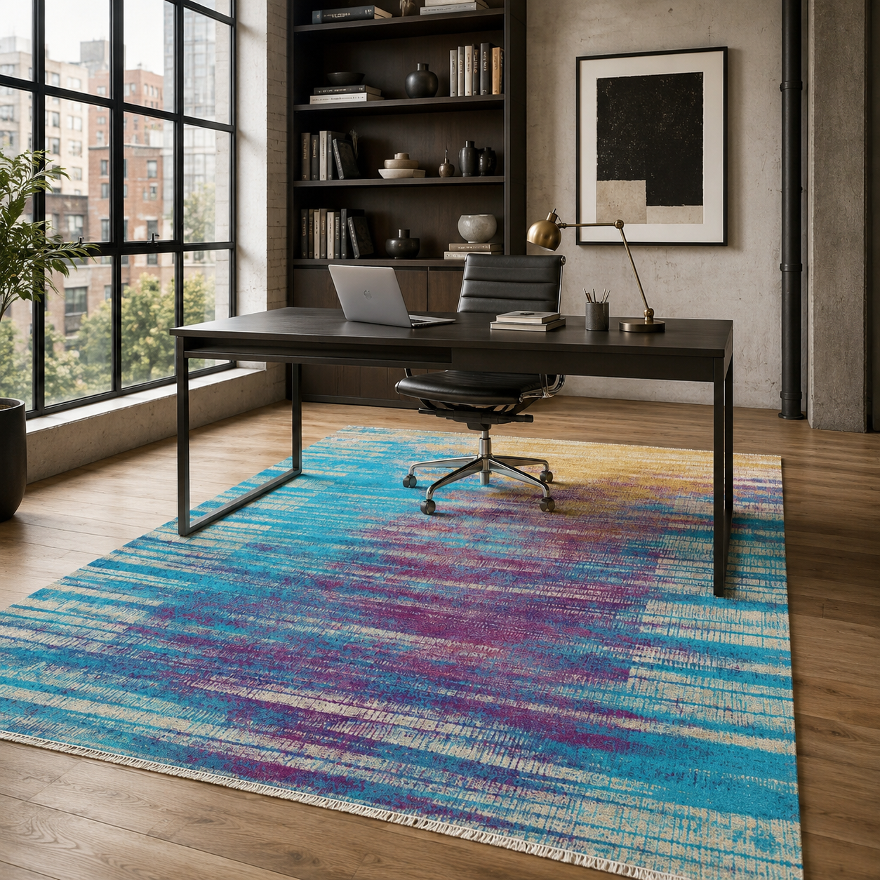 RW7042 washable chenille rug texture and pattern detail