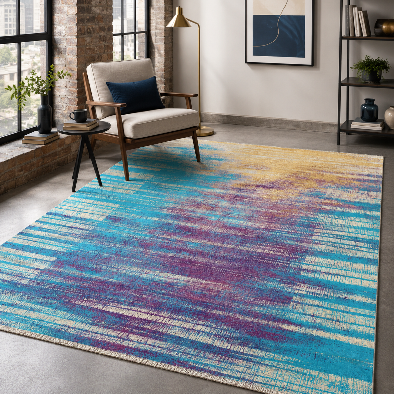 RW7042 washable chenille rug texture and pattern detail