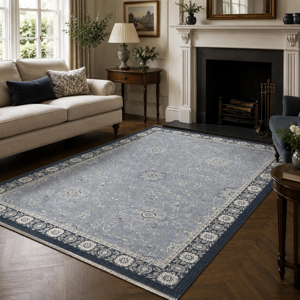 RW7043 washable chenille rug texture and pattern detail
