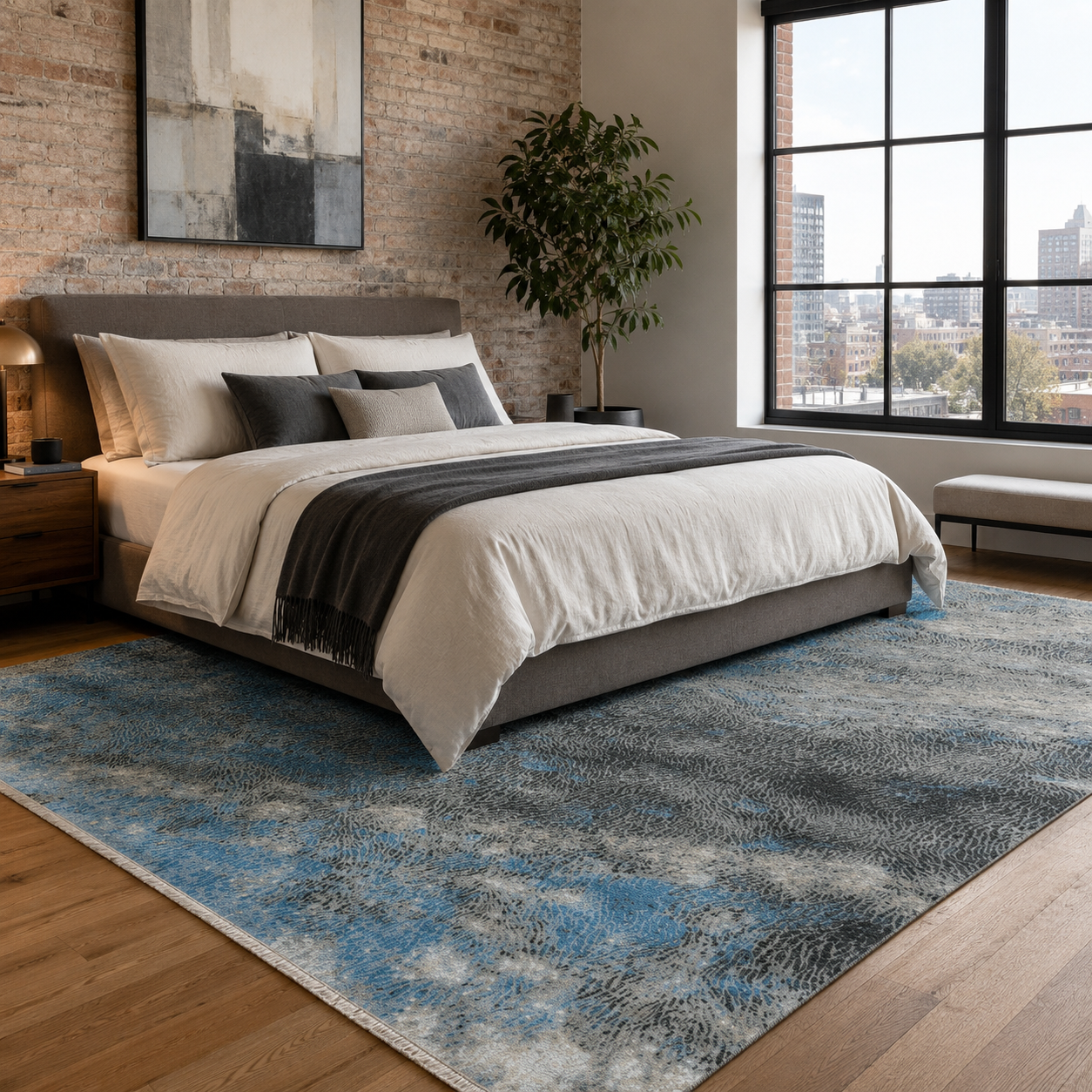 RW7044 washable chenille rug texture and pattern detail
