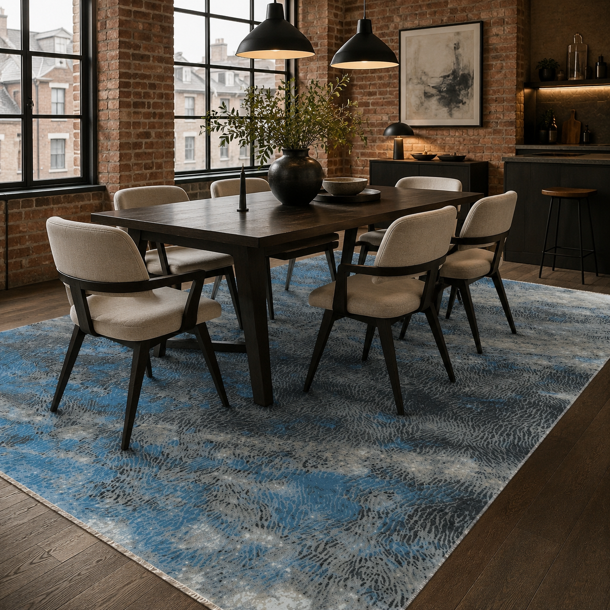 RW7044 washable chenille rug texture and pattern detail