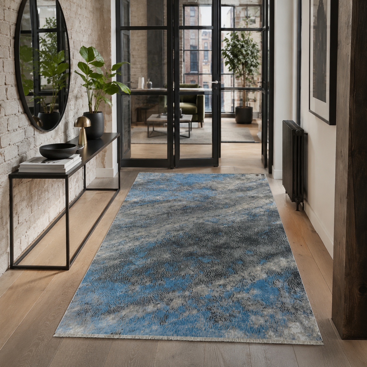 RW7044 washable chenille rug texture and pattern detail