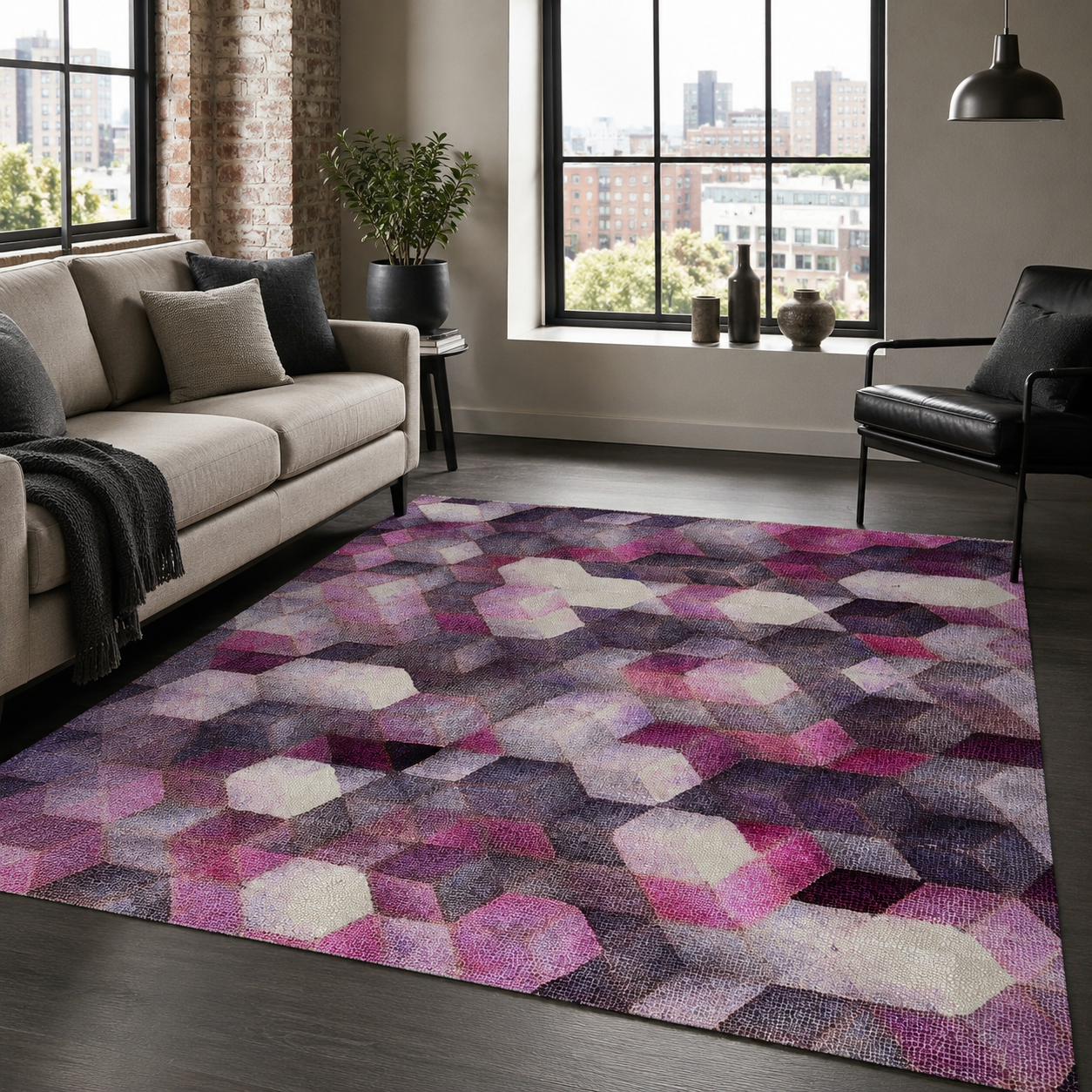 RW7045 washable chenille area rug