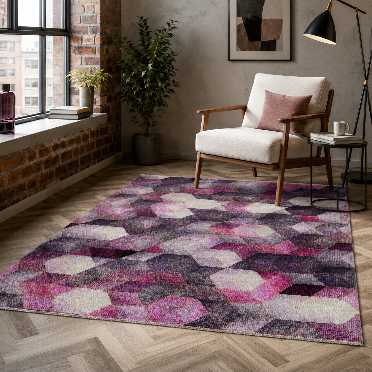 RW7045 washable chenille rug texture and pattern detail