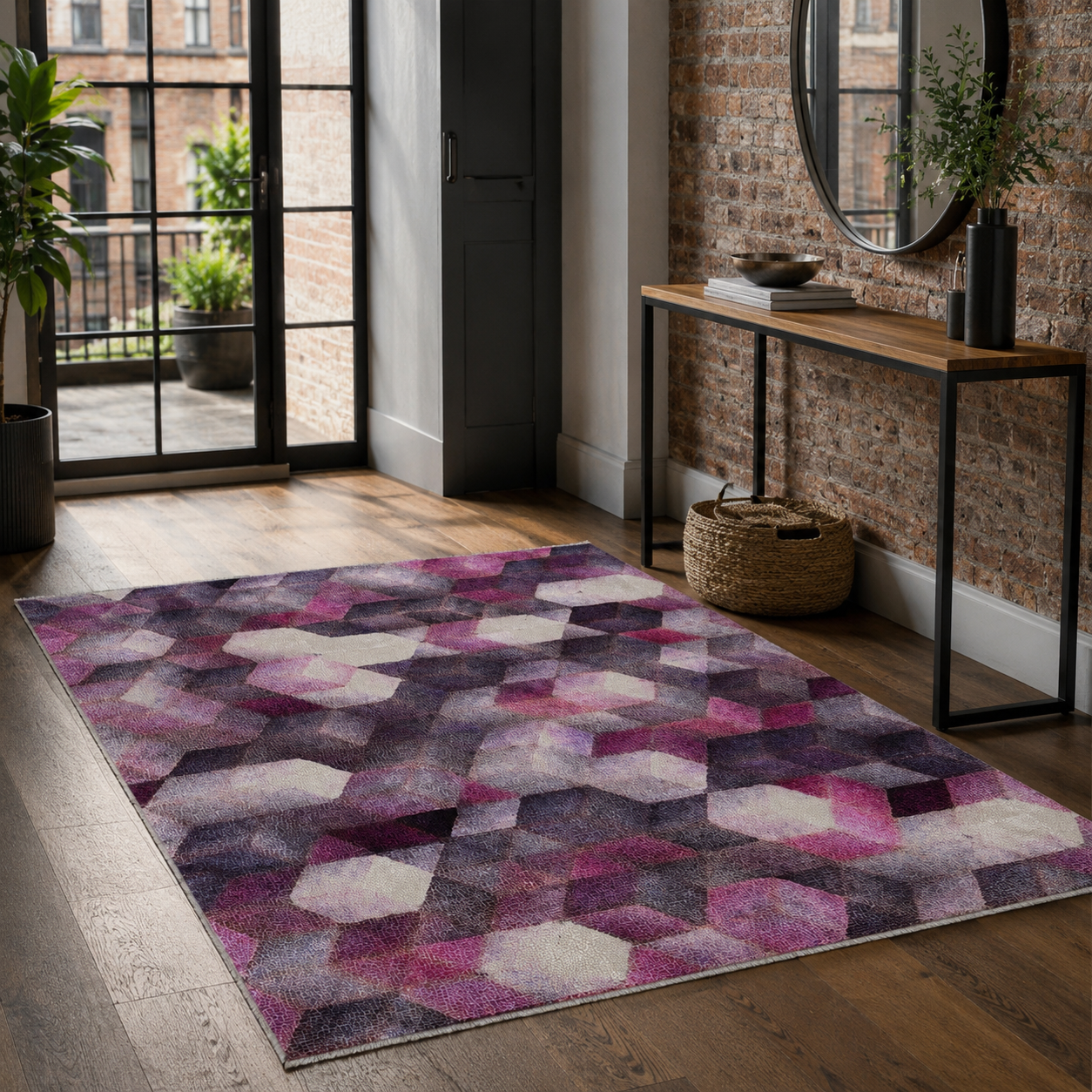 RW7045 washable chenille rug texture and pattern detail