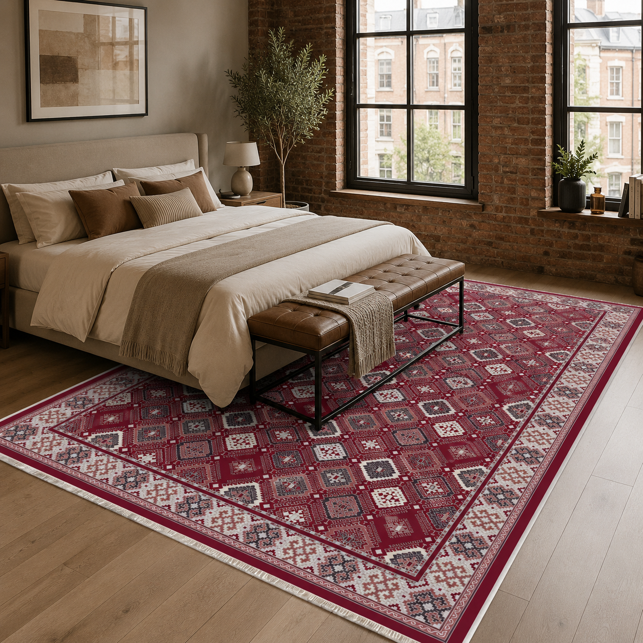 RW7046 washable chenille rug texture and pattern detail