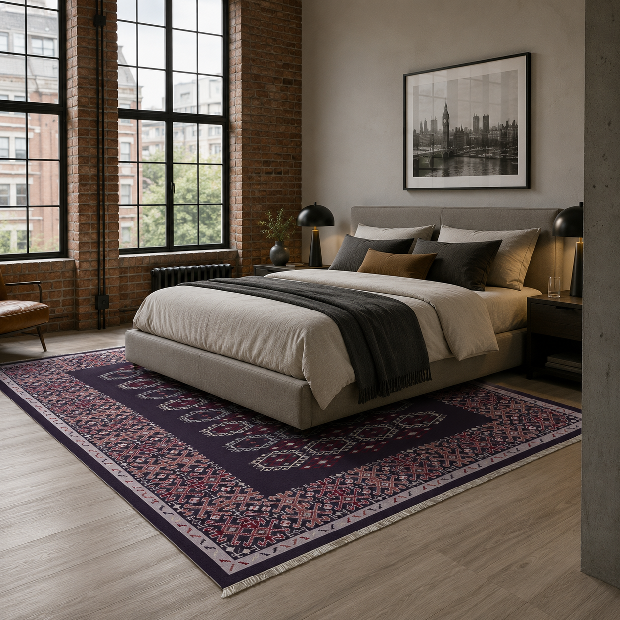 RW7047 washable chenille rug texture and pattern detail