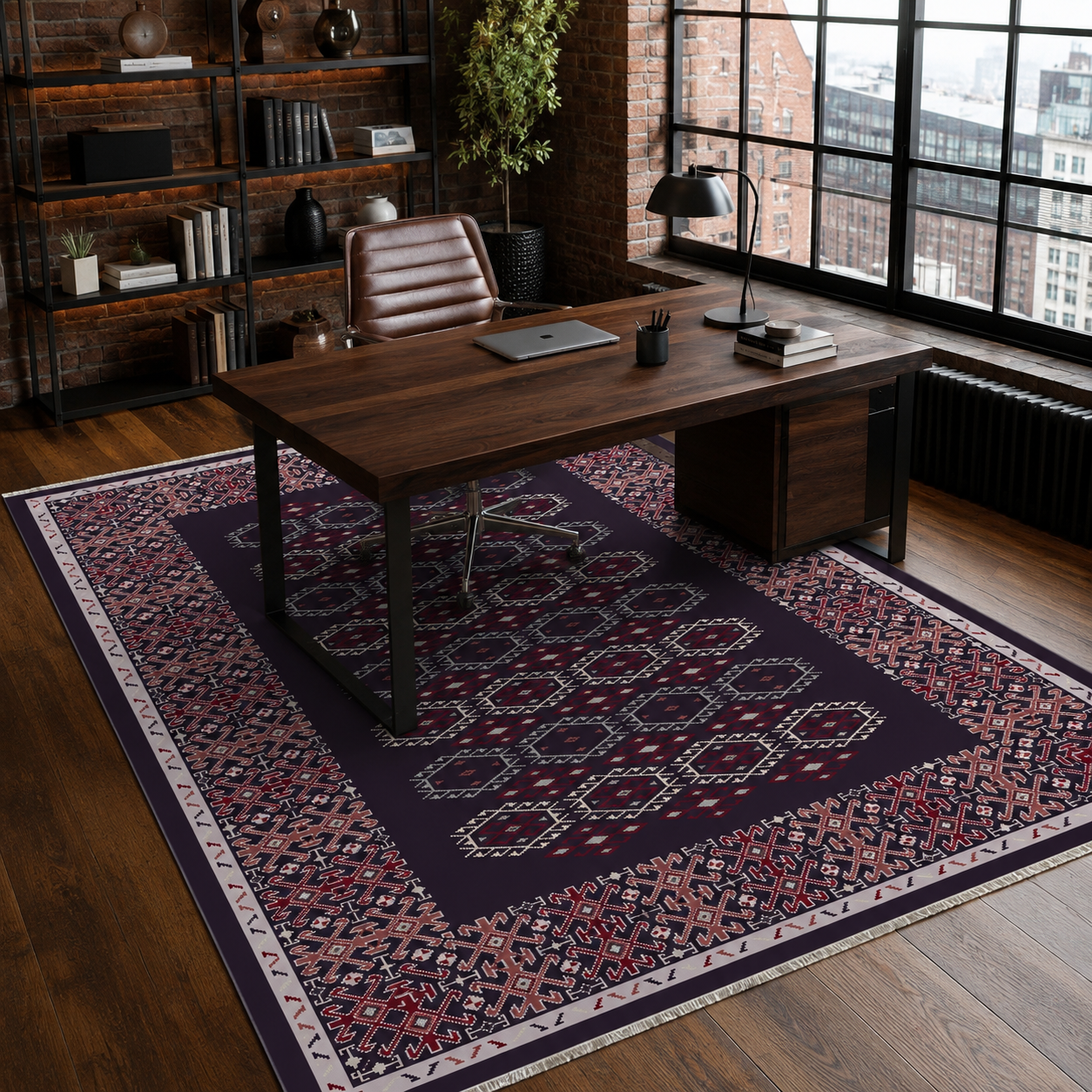 RW7047 washable chenille rug texture and pattern detail