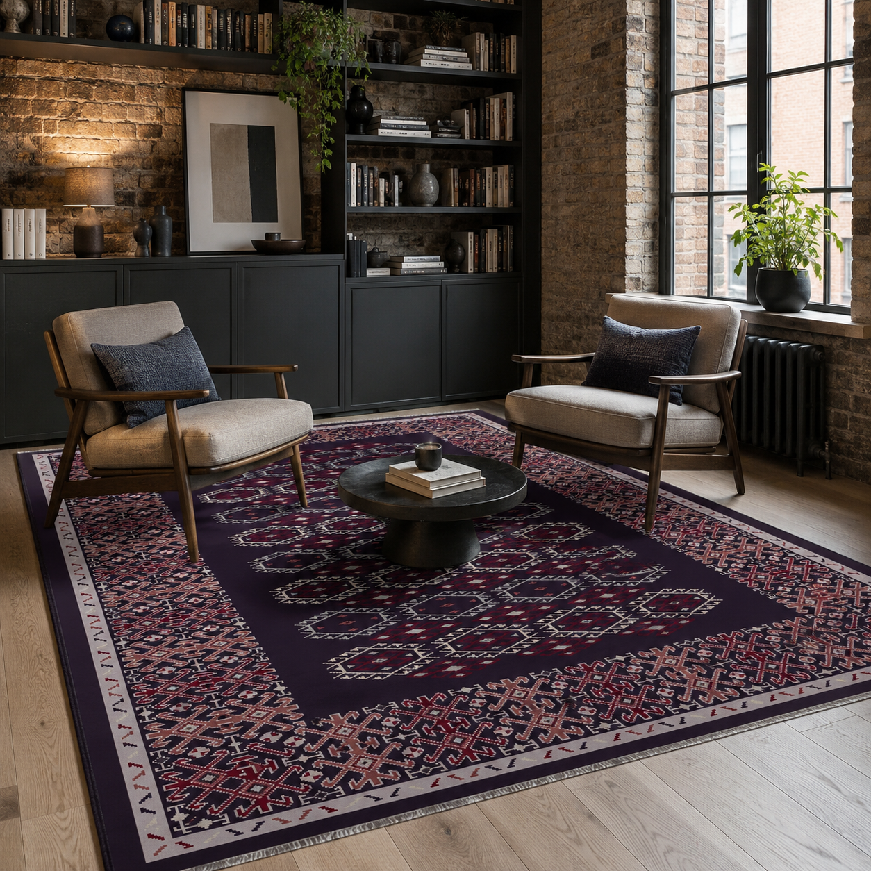 RW7047 washable chenille rug texture and pattern detail