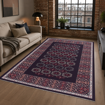 RW7047 washable chenille rug texture and pattern detail