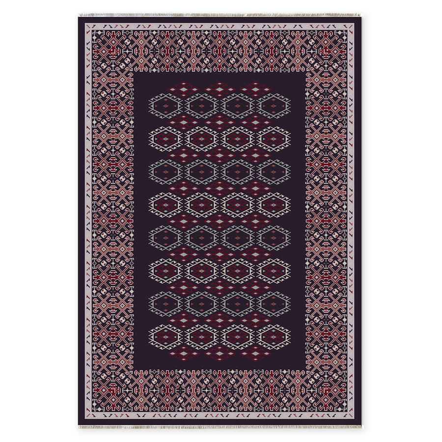 Rhythmic Waves Deep Blue Heritage Washable Rug