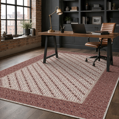 RW7048 washable chenille rug texture and pattern detail
