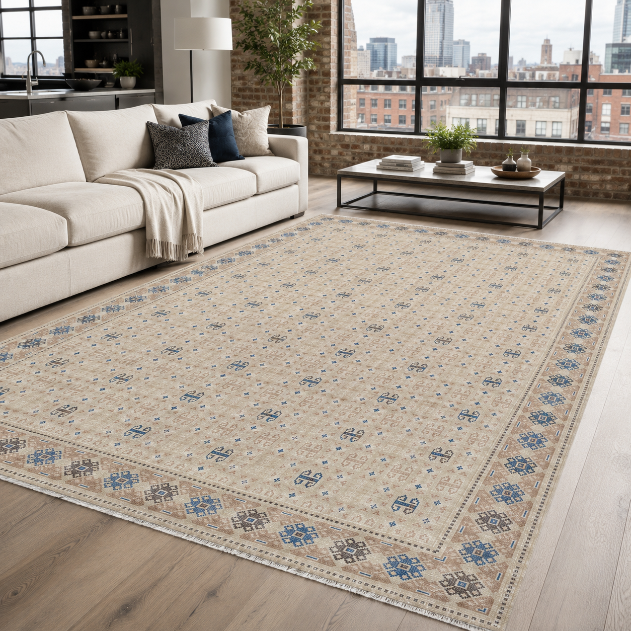 RW7049 washable chenille rug texture and pattern detail