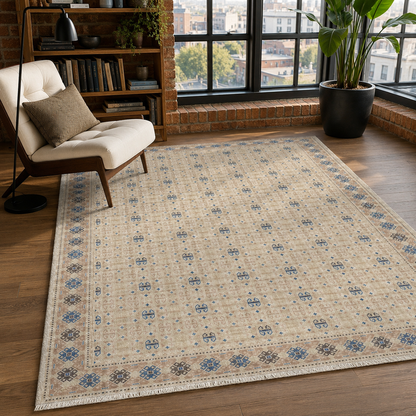 RW7049 washable chenille rug texture and pattern detail
