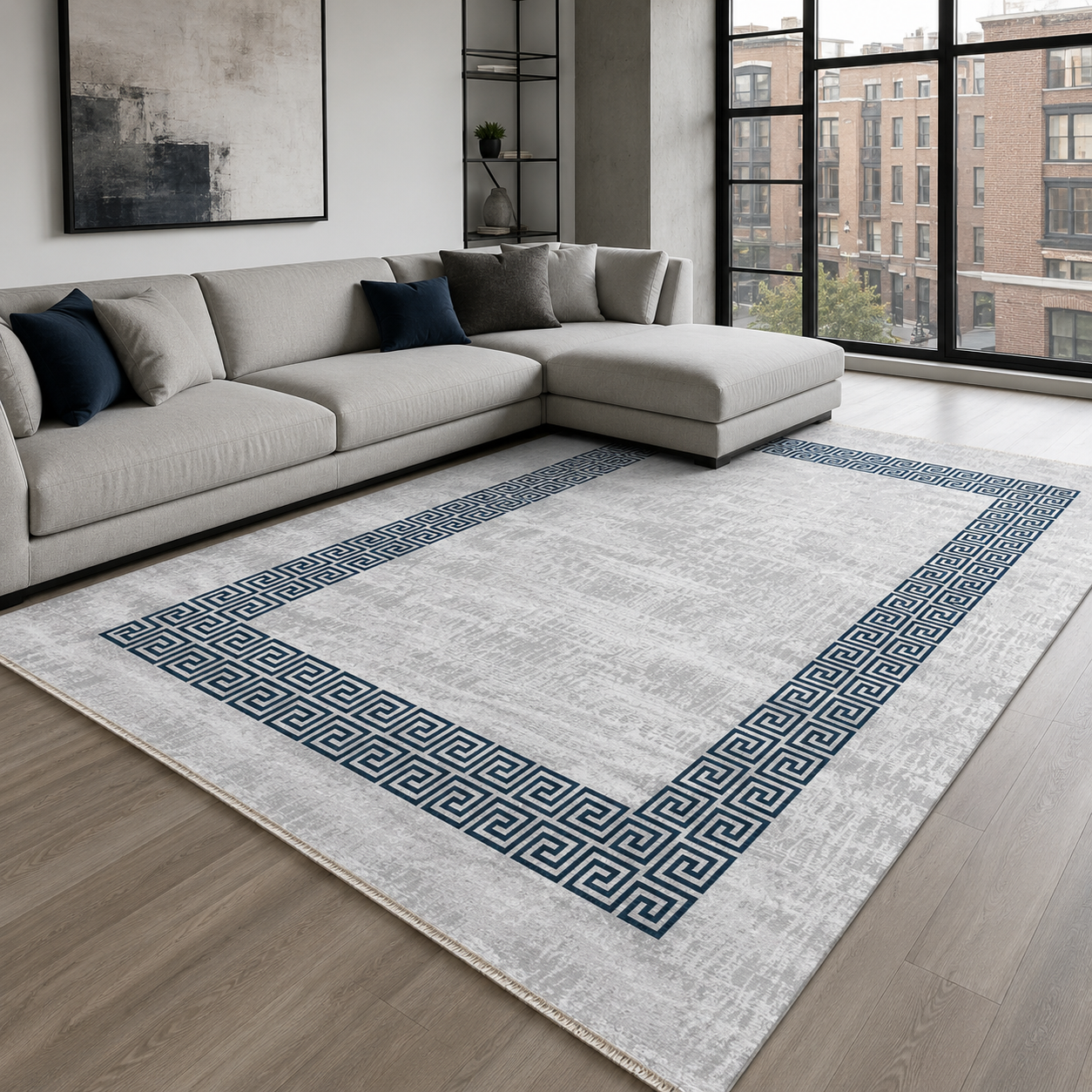 RW7051 washable chenille rug texture and pattern detail