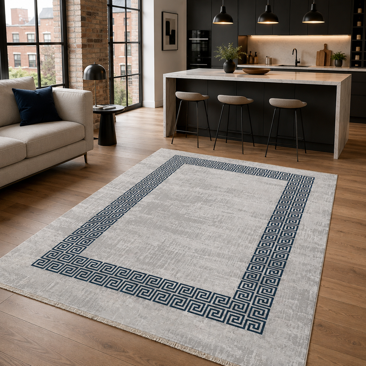 RW7051 washable chenille rug texture and pattern detail