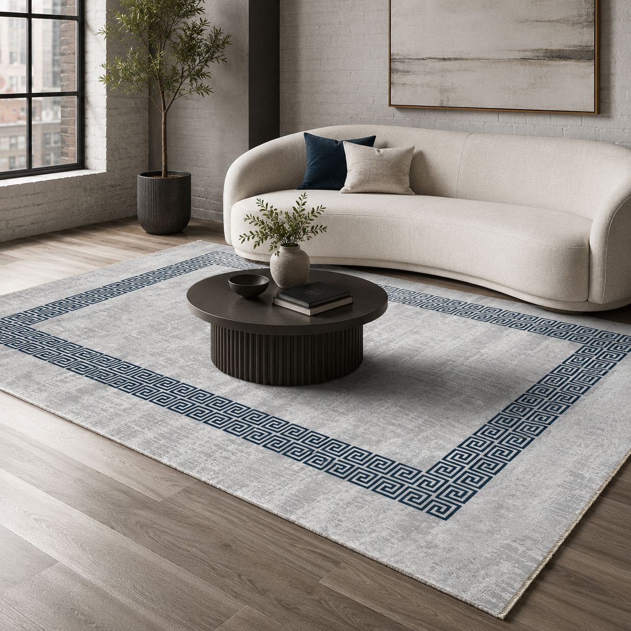 RW7051 washable chenille rug texture and pattern detail
